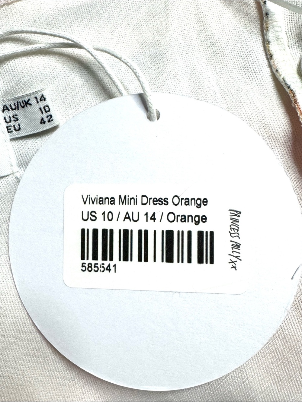 Princess Polly Viviana Geometric Halter Mini Dress Orange Size 10 NWT - Picture 9 of 11